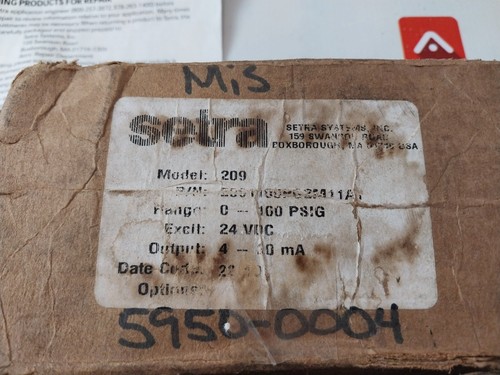 Setra 2091100pg2m11a1 pressure transmitter - Picture 10 of 10