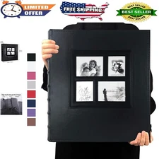 Large Capacity Leather Photo Album 4x6 - Holds 600 Photos, 120 Pages, Elegant...