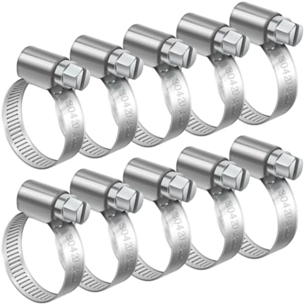 Bolatus Fascette stringitubo regolabili da 20-32 mm, 10 morsetti in acciaio inox