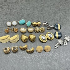 Earring Lot Of 15 Pairs Vintage To Now Signed Monet Napier Kramer Liz Claiborne