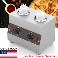 Commercial Electric Sauce Warmer 2 Bottles 1300ML Jam Cheese Heat Machine Melter