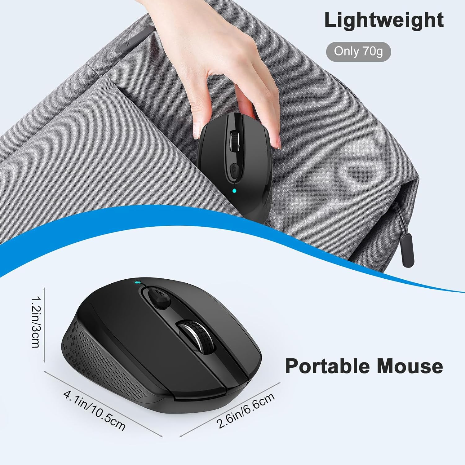 Mouse Wireless USB C, Mouse Silenzioso Tipo C per Macbook Air/Pro, 2.4G Senza Fili foto 6