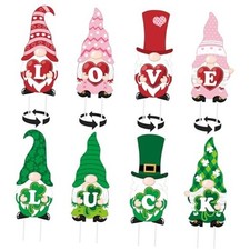 4 Pcs Double Sided Valentines St. Patrick's Day Yard Sign with Stakes Outdoor