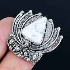 Magnificent Howlite Jasper Gemstone 925 Sterling Silver Jewelry Ring Size 7