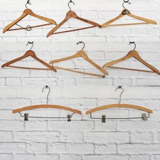 Lot 8 Vintage Wooden Coat  Pants Skirt Hangers / Robert Hall / Karp  Goldwyn