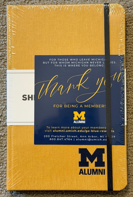 U of M Medium 192 Pg Ruled Hardcover Journal | Shinola | University of Michigan