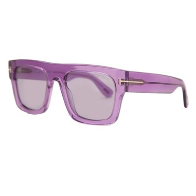 Tom Ford Unisex Fausto Square 53mm Sunglasses Transparent Voilet FT0711-81Y