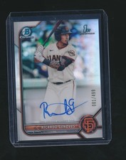 RICARDO GENOVES 2022 BOWMAN CHROME 1ST REFRACTOR RC AUTO 001/499 #CPA-RGV