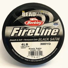 BeadSmith FireLine 4LB 0.005in 300YD Thread Braided Wire Black Stringing Materia