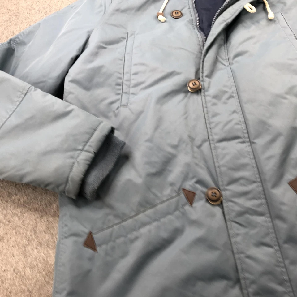 Vans Jacket Mens Medium Blue Faux Fur Hood Lined Coat Joel Tudor Parka - Image 3 of 4