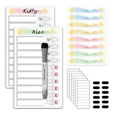 Upgraded Slider Dry Erase Chore Chart for Kids Whiteboard Magnetic for