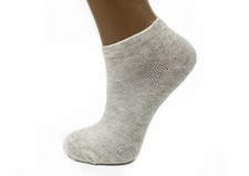 Women's Flax Linen Ankle Socks Quick-Drying Finely Made Mesh-knitted M, 5-pack 