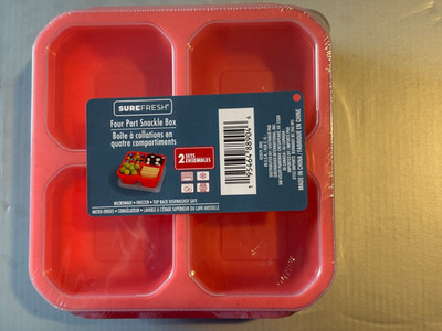 Sure Fresh Reusable Snack Container Pink NEW 4 compartment SHIPS IN 24 HRS