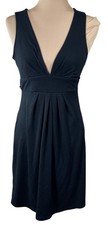 Gap Mini Dress V-Neck Black Sleeveless Tie Back Size XS Extra Small Stretch