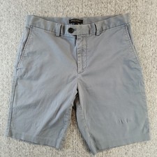 Banana Republic Aiden Shorts Mens 32 Gray Flat Front Chino Stretch Casual