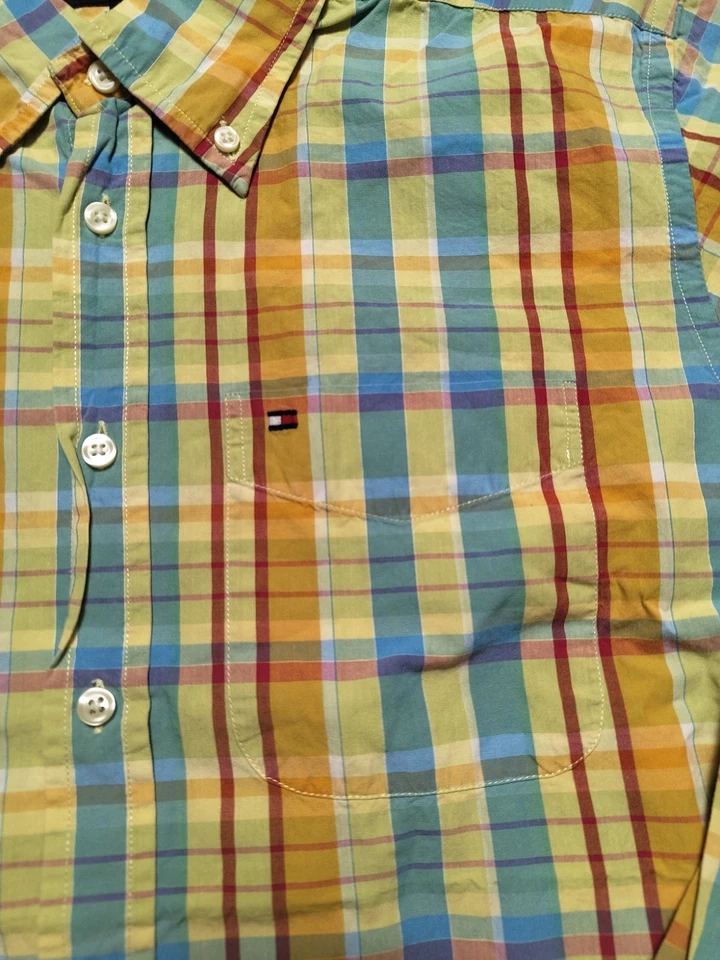 Vintage Tommy Hilfiger Mens Multicolor Plaid Long Sleeve Button Down Shirt, S - Bild 2 von 4