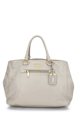 Prada Beige Calfskin Convertible Tote Medium - WGACA