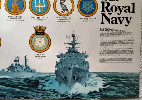 BADGES of the ROYAL NAVY ~No. 3~ASW CARRIERS, ASSAULT SHIPS, TYPE 42 DESTROYERS - Picture 5 of 11