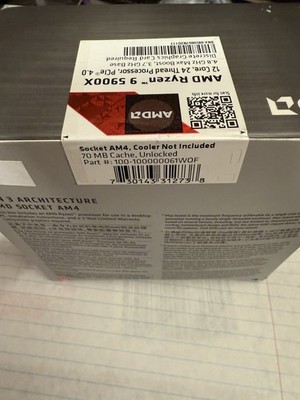 新品未開封 AMD Ryzen 9 5900X BOX AMD Ryzen 9 5900X (12 Core 24 Thread) Unlocked CPU AM4