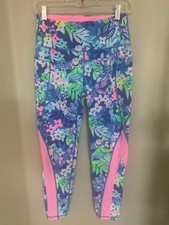 Lilly Pulitzer Luxletic Legging Athletic Pink Side Pockets Pants Sz M GUC