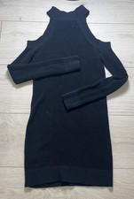 Abecrombie & Fitch Cold Shoulder Sweater Dress Black Women?s Y2K XS Long Sleeve
