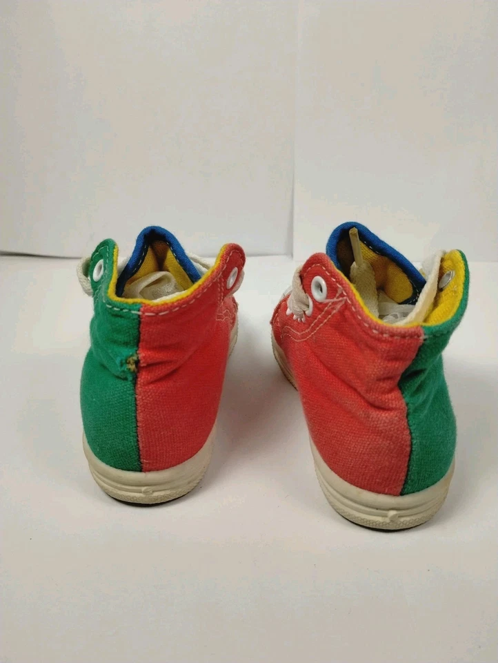 Zapatos Tenis Bebé Coloridos Años 90 De Colección Talla 3 EE. UU. Foto 4 de 4