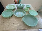 LOT FIRE KING JADITE PIE PLATES DINNER PLATES CASSEROLE SAUCERS MORE