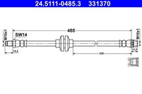 Bremsschlauch Ate 24.5111-0485.3 FüR Bop Kangoo KW0 Be FW0 Renault 2 Tce 115 Dci