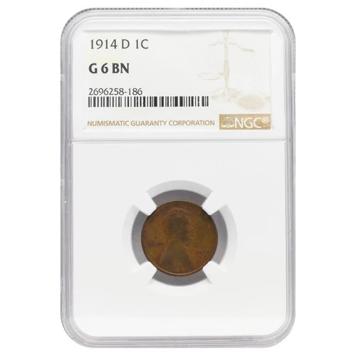 1914-D Wheat Cent G6 Brown NGC