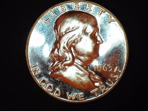 1963 50 cent Franklin half silver dollar uncirculated