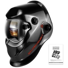 Auto Darkening Welding Helmet/Hood Solar Powered True Color Wide Shade 9-13