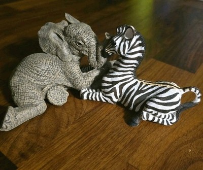 The Herd Star & Stripes By Martha Carey Elephant & Zebra Figurine Safari Animals