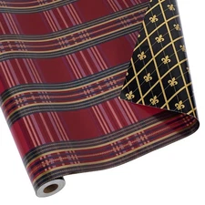 LaRibbons Reversible Christmas Wrapping Paper Mini Roll, Red Plaid and Black ...