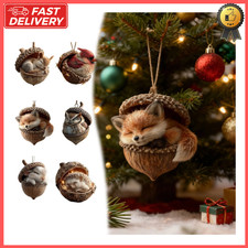 3D Hangs Forest Animal Acorn Ornaments Cozy Forest Christmas Ornaments