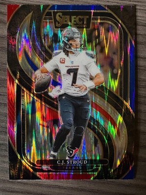C.J. Stroud 2024 Select Premier Level Shock Prizm Football Card SP