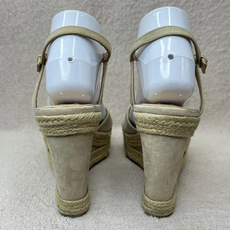 Badgley Mischka Alpargata Cuero Nobuck Cuñas-Tostado/Beige-Mujer 9-Formal-Novia Foto 3 de 4