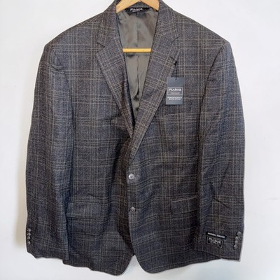 NEW Jos A Bank Traveler Blazer 48L Tailored Fit Stretch Window Pane Plaid Jacket
