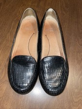 Dansko Nastacia Black Metallic Croc Print Leather Comfort Flats Size 8 EUR 38