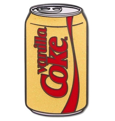 Embossed Enamel Lapel Pin Badge - Coca-Cola Soda Cans Vanilla Coke NEW Glitter