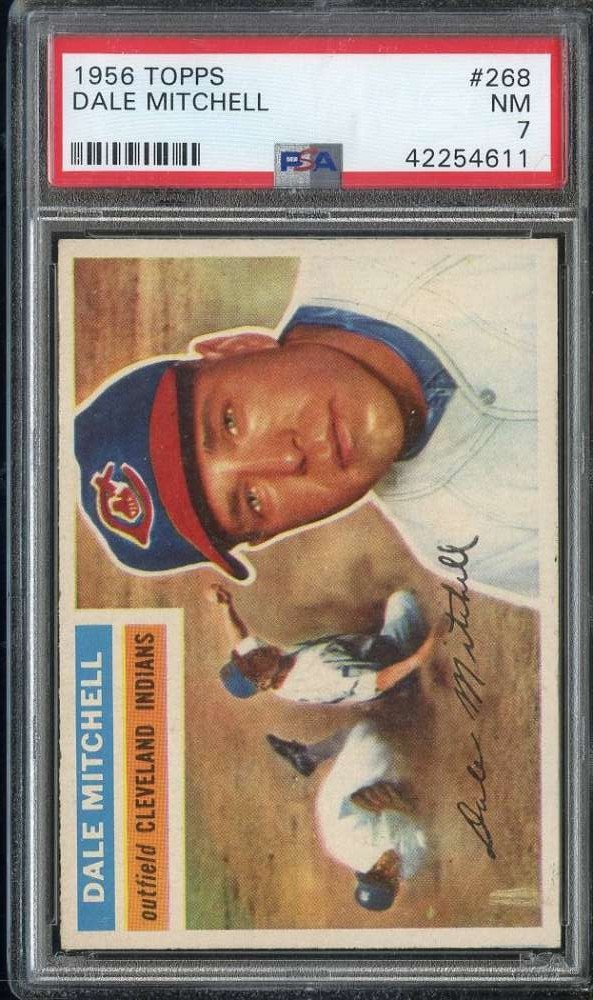 1956 TOPPS #268 DALE MITCHELL PSA 7 INDIANS NICELY CENTERED *ADT6334
