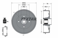 Textar 94042400 Bremstrommel FüR Dacia Renault