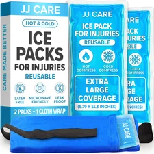 Ice Packs for Injuries Reusable (Pack of 2, XL) - Gel Ice Packs Reusable - Soft 