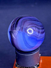 Akro Agate Patch Marble Blue Purple Ribbons UV 1" Shooter Wet Mint, SH21