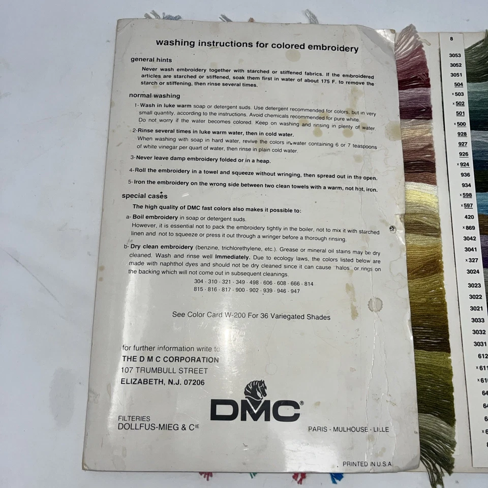 DMC Six Strand & Perle Cotton Color Card W 200A / 6th Edition - Image 4 of 4