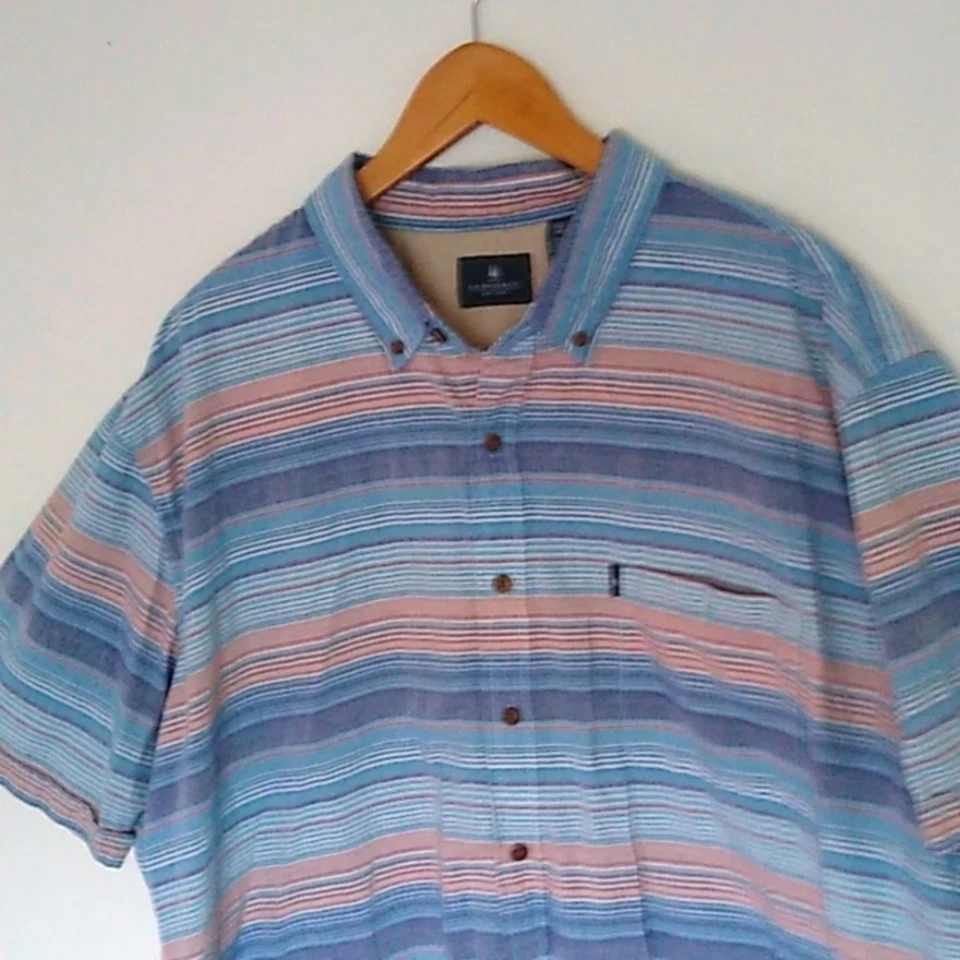 G.H. Bass & Co. Striped Cotton Button Front Shirt XXL TTG - Image 2 of 4