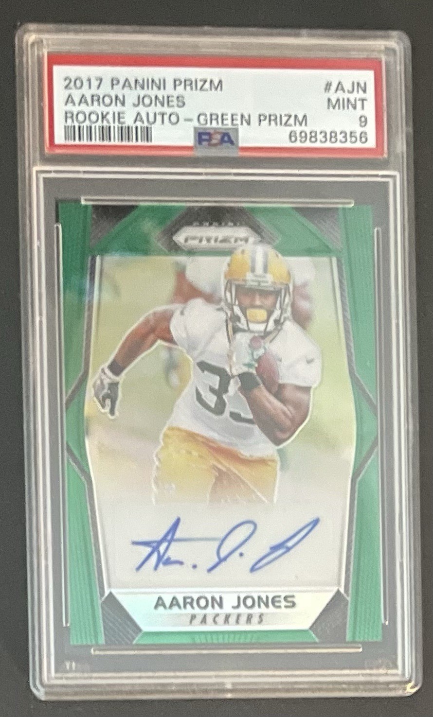 Aaron Jones Panini Prizm Rookie Autographs #AJN Green