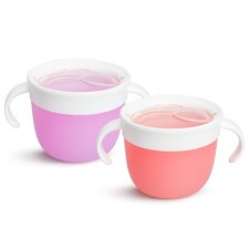 Spill Proof Toddler Snack Cups 2 Pack Leak Proof No Mess Snack Container for