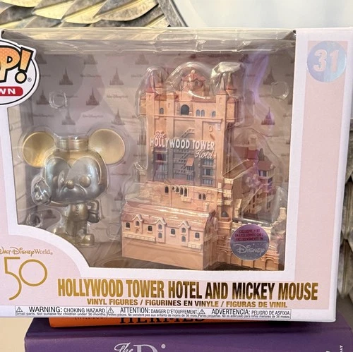 NIB Funko Pop! Town Park Hollywood Tower Hotel and Mickey Mouse 50th Anniversary