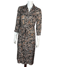 J McLaughlin Paloma Shirt Dress XS Long Button Down Birdsong longline pockets
