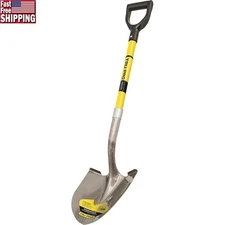 29inch Fiberglass Handle DGrip Round Point Shovel Heavy Duty Steel Blade New